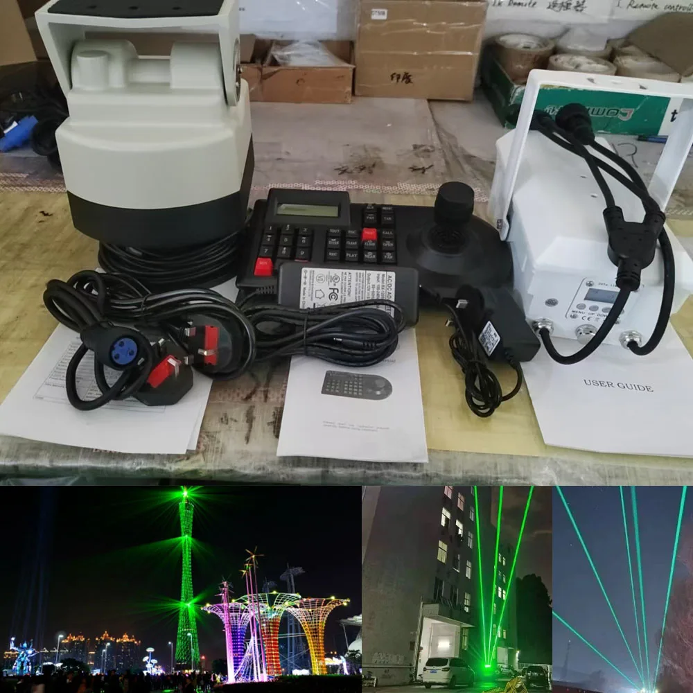 Green Laser Light Keyboard Control Automated Gimbal 360 Degree Rotate Outdoor 3W Laser Projector Bird Repeller for Farm Orchard