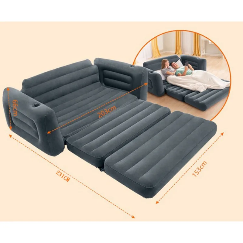 Double Foldable Inflatable Sofa Bed, Thickened Lazy Sofa Lounge Chair for Nap Rest Home Office Camping