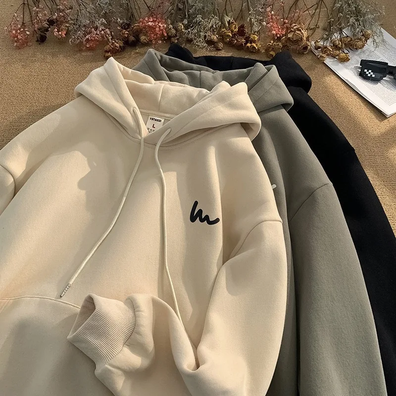 

Новая мужская толстовка с капюшоном, зимняя толстовка с флисовой подкладкой для пары, повседневная свободная толстовка с капюшоном, верхняя одежда, пальто больших размеров, уличная одежда, подарки