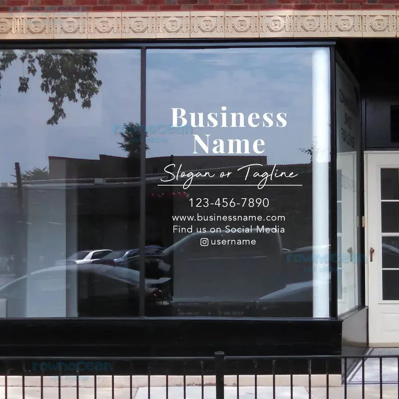 Customizable Window Decal Your Company Name or Logo Storefront Vinyl Sticker Window Door Decor Murals Removable Z596