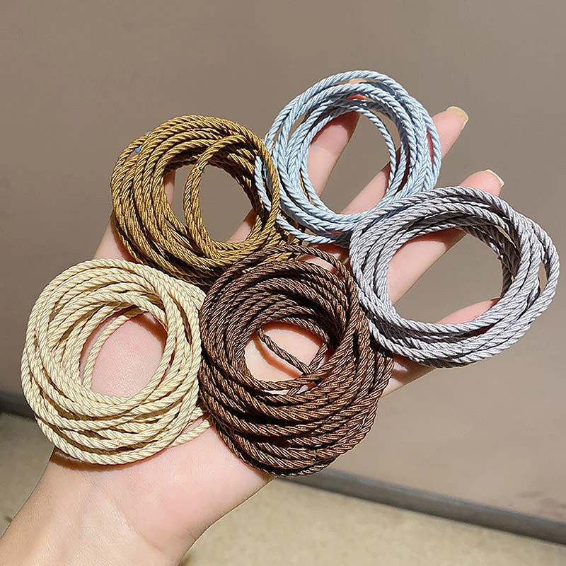 100pcs/lot Hair Bands Solid Color Elastic Rubber Band Hair Band Headband Scrunchie Hair Accessories for Children Girl Woman
