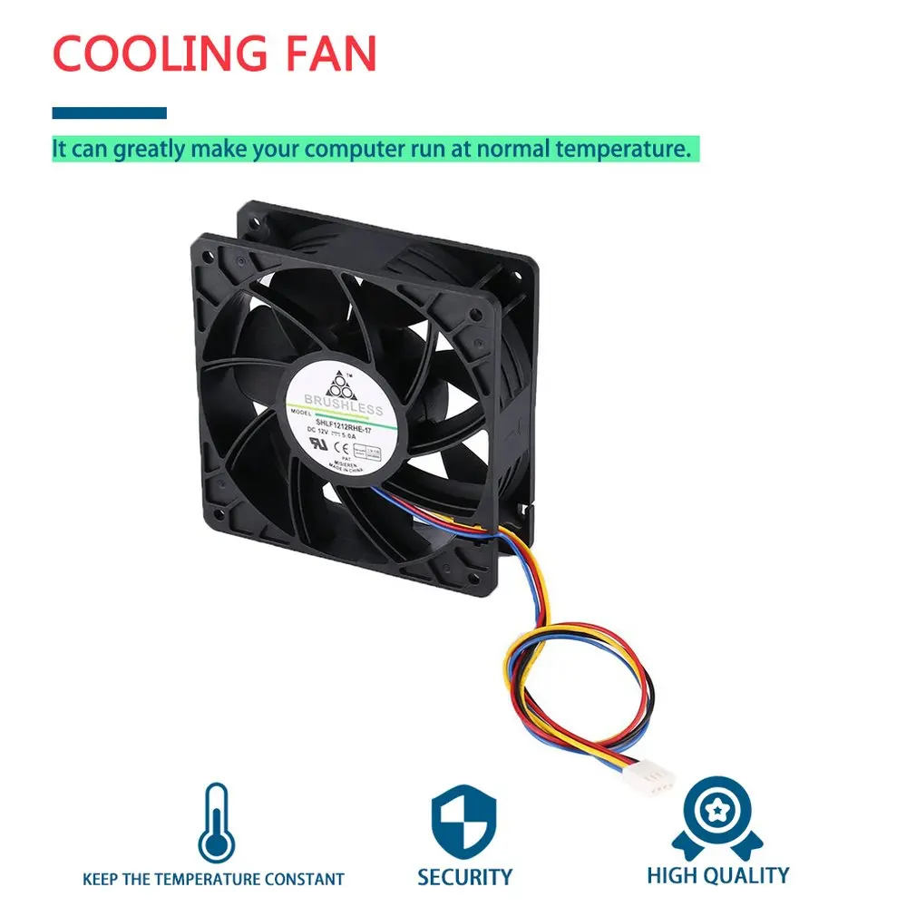 Ventilateur de refroidissement pour Antminer Bitmain S7 S9, connecteur 4 broches, remplacement sans balais, DC 12V, 5.0A, faible bruit, 2025