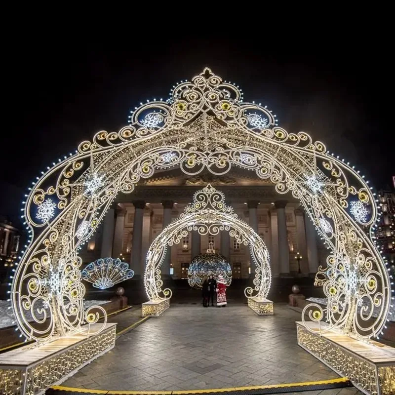 Luxury Large Outdoor Christmas Decorations Light Emitting Diode Arch Lights European Arch Lights Square Park Holiday