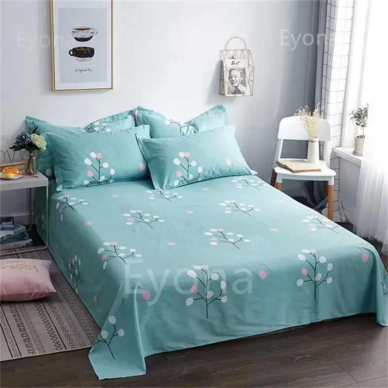 1Pcs Polyester Cotton Bed Sheet Soft Home Bedding Cover  Home Fashion Bedding Cover - Foldable Flat Sheet(No Pillow Covers)