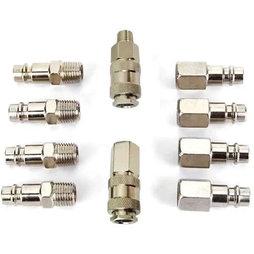 10 unids/set de acoplamientos rápidos BSP, conector de línea de aire Euro 1/4 "", conector de montaje de compresor de manguera para herramientas neumáticas