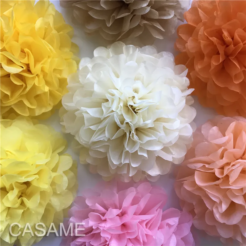 10pcs 10" / 25cm Tissue Paper Pom Poms Flower Balls Wedding Party Tissue Paper pompoms Wedding Party Decoration Craft  Flower image 5