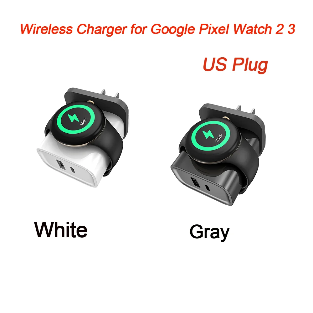 

Wireless Charger for Google Pixel Watch 3/2/Fitbit Ace LTE PD 25W USB C Fast Charging Dual Port Wall Charger Block for Travel