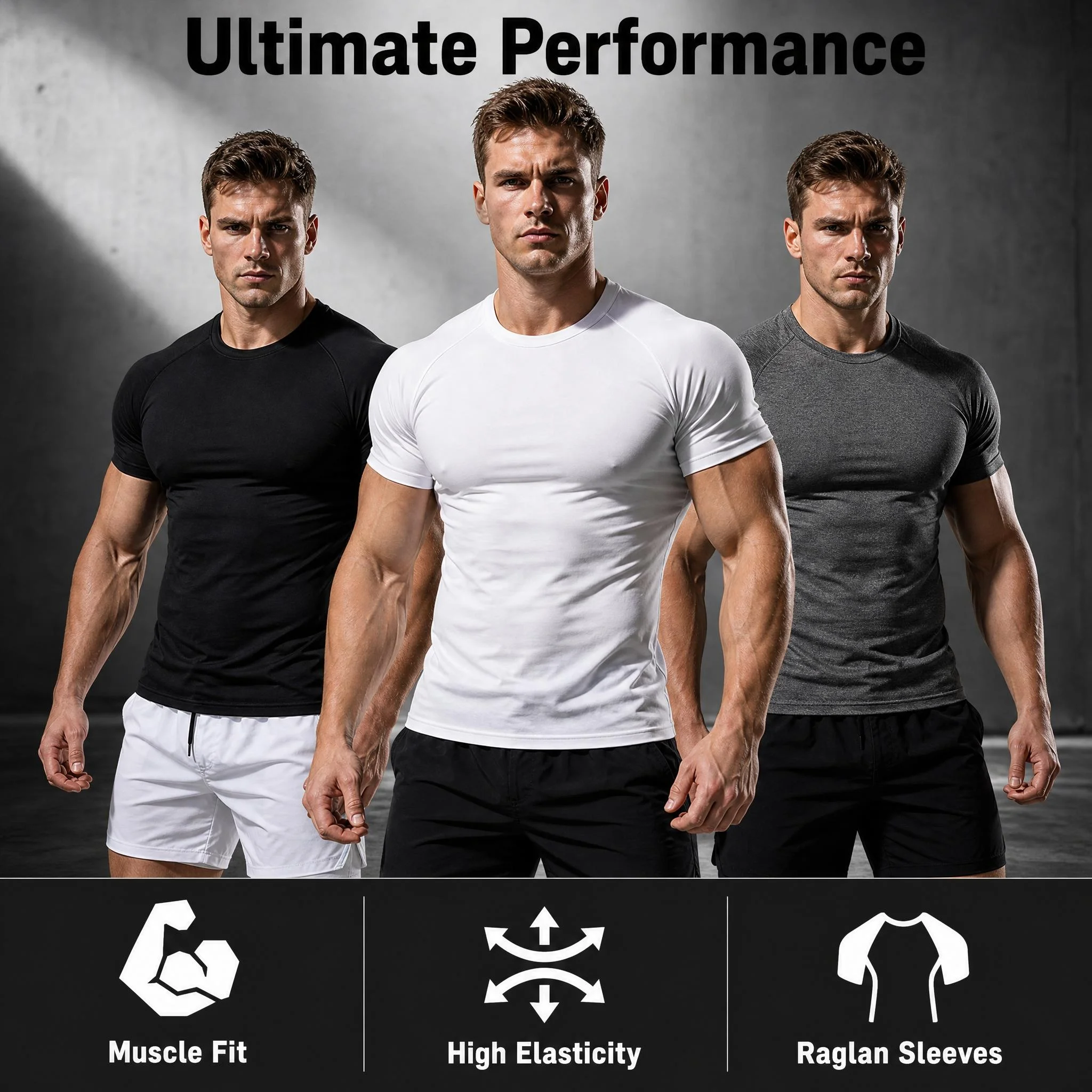 Men's Cotton Spandex Short Sleeve Tee Stretchy Soft Comfortable T‑Shirt Athletic Top For Summer Gym Fitness Casual Daily Wear