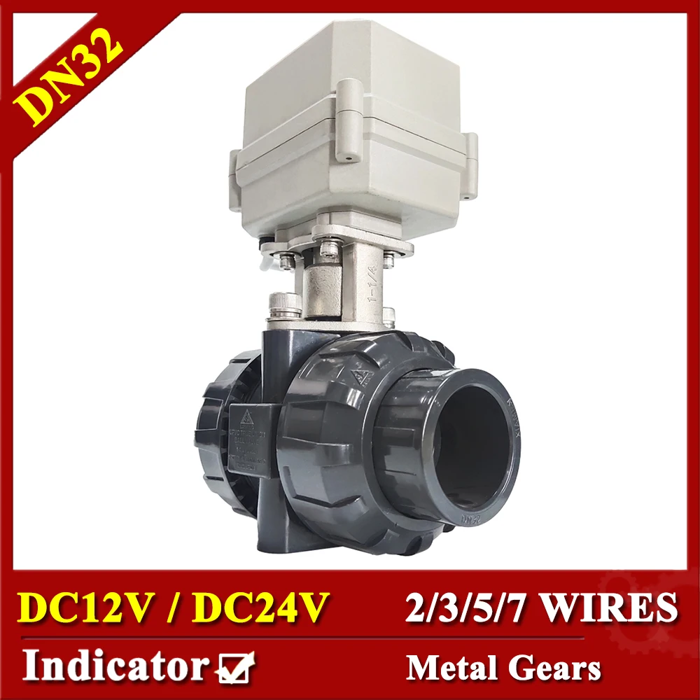 

Электрический приводной клапан вентилятора Tsai, пластиковый BSP/NPT 1-1/4 дюйма, 12 В/24 В постоянного тока, 2/3/5/7 проводов, DN32, шаровой кран из ПВХ для автоматического управления водой