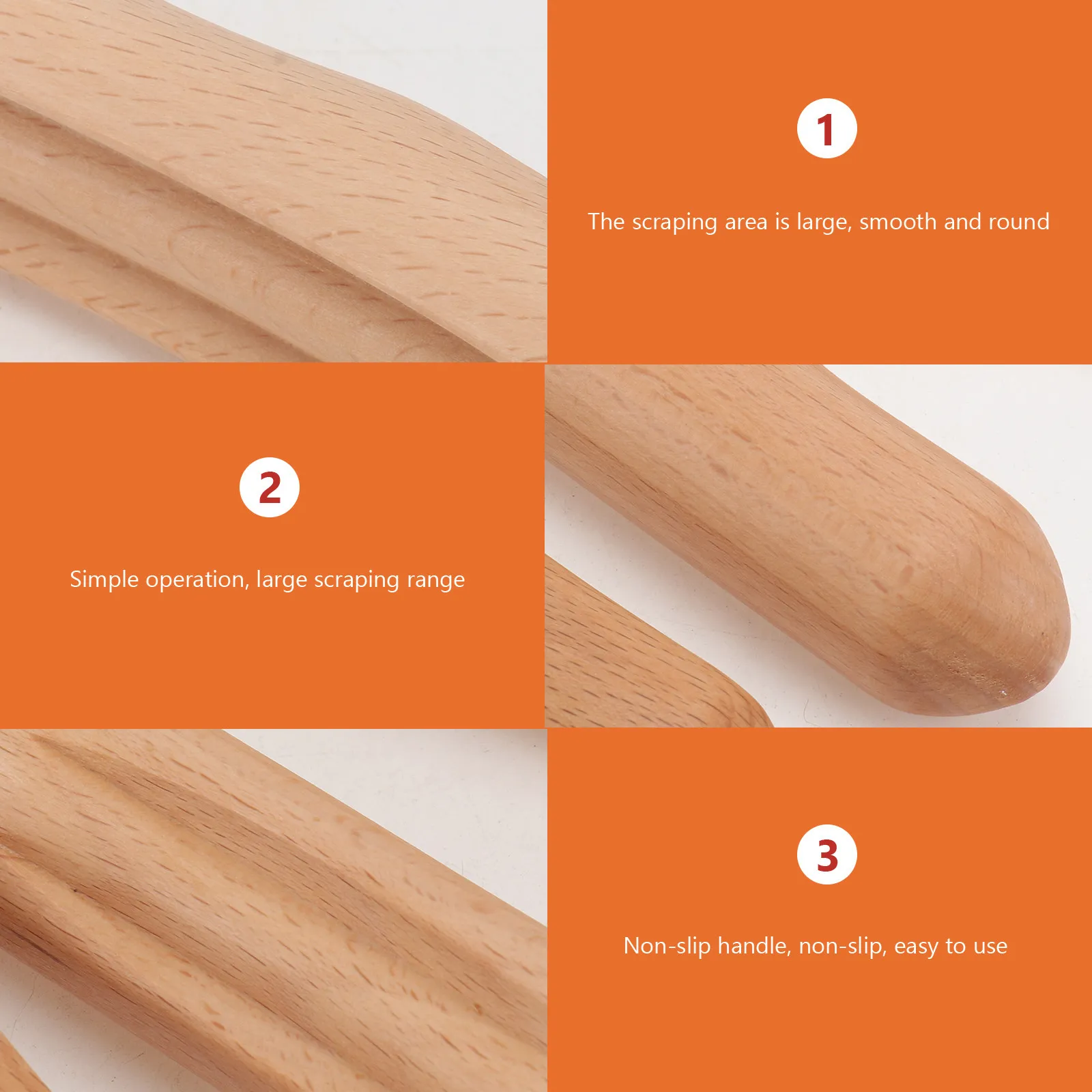 

4Pcs Guasha Wood Stick Scraping Rods Premium Wooden Massaging Bars Ergonomic Meridian Sticks for Body Massage Blood Circulation