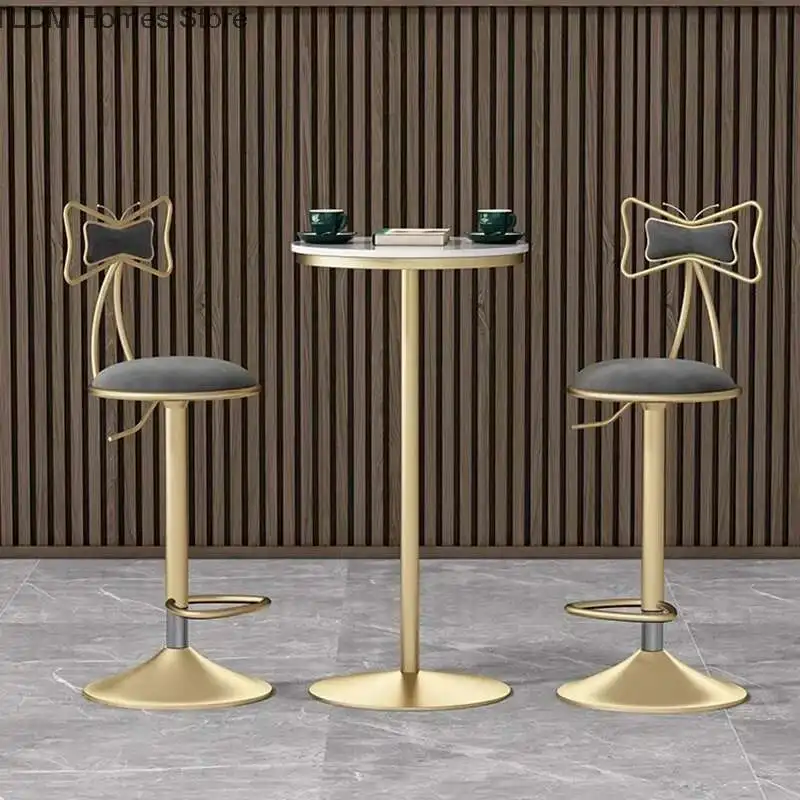 

Modern Minimalistic Bar Stool Gold Leg Swivel Adjustable Bar Chair Metal Design Silla Alta Para Barra Restaurant Furniture