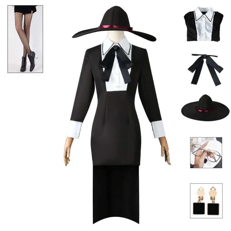 Sylvia Sherwood Cosplay Costume Anime Fullmetal Lady Hat Glasses Earrings Socks Handler Uniform Girls Women Outfit