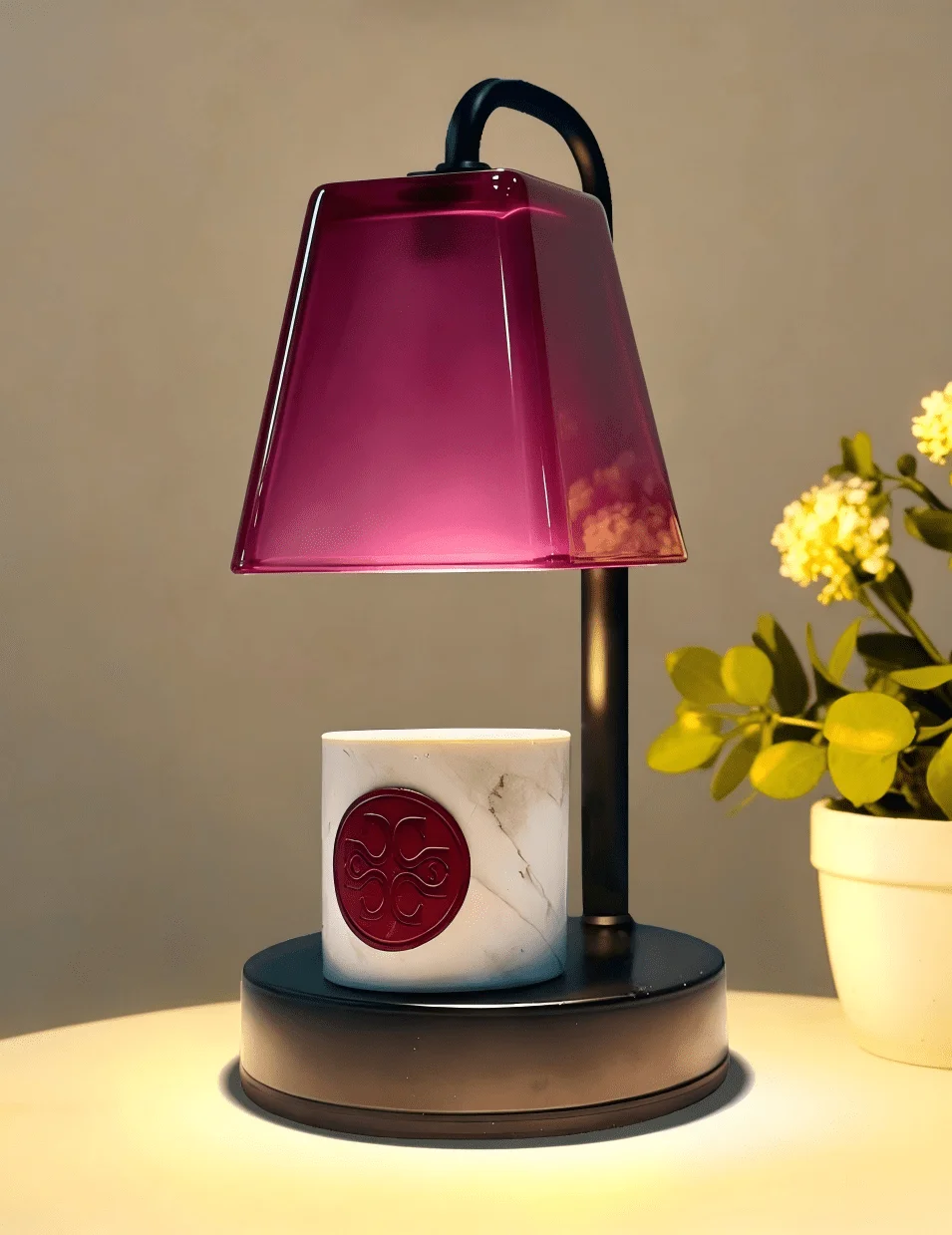 Overheat Protection Candle Warmer Lamp, Frosted Shade, Adjustable Height, Timer & Dimmer, GU10 Bulb Included, Durable & Long-Lasting For Home, Perfect Gift For Family, Friends, Birthday, Housewarming
