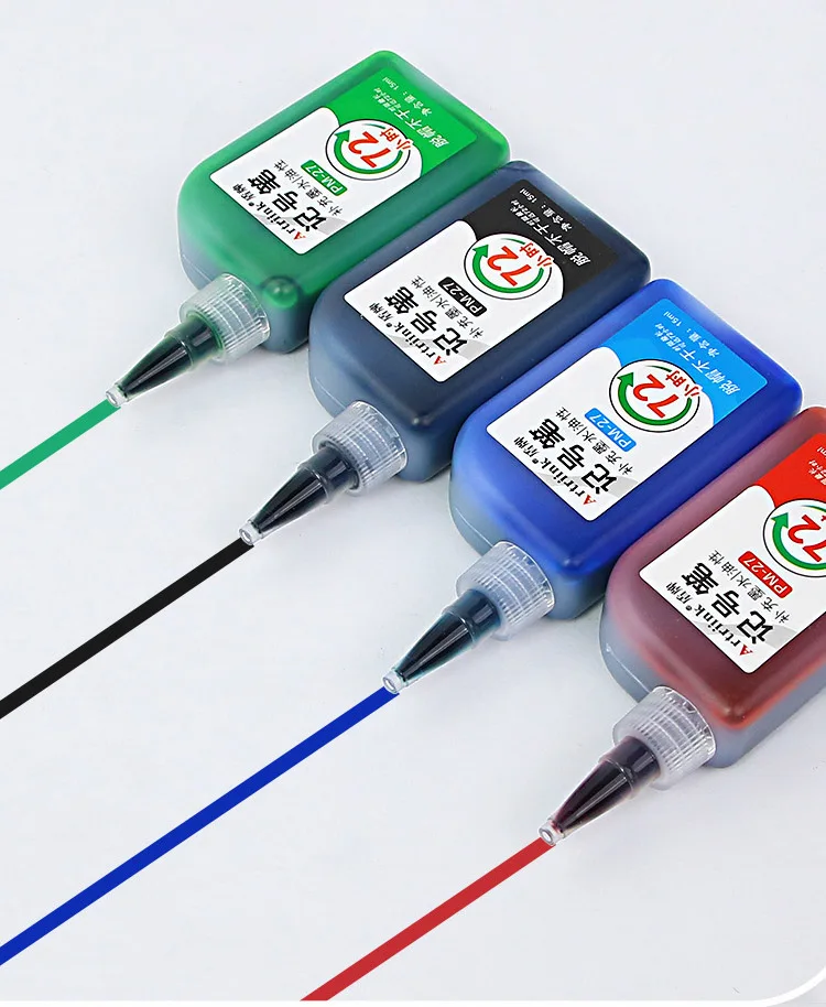 4-Farben 15ml Marker-Nachfülltinte, Ölbasiert Schnelltrocknend Wasserfest und Nicht Verblassend, Nicht Löschbare Marker-Tinte, Haltbarkeit von 72 Stunden – Detail 2