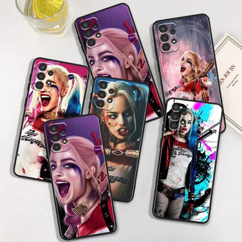 DC Harley Quinn For Samsung A73 A72 A54 A53 A52S A34 A33 A32 A24 A23 A22 A14 A13 A03S A02S Black Soft Phone Case