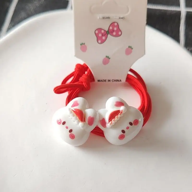 

A52E 5/10Pairs Christmas Elastic Hairbands for Girls Plastic Childrens Hair Decors