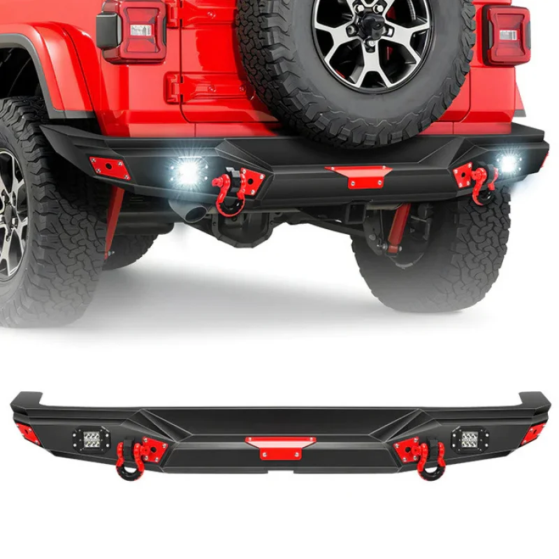 Suitable for Wrangler JL Includes D-Ring Tow Hook with Work Light Rear Bumper