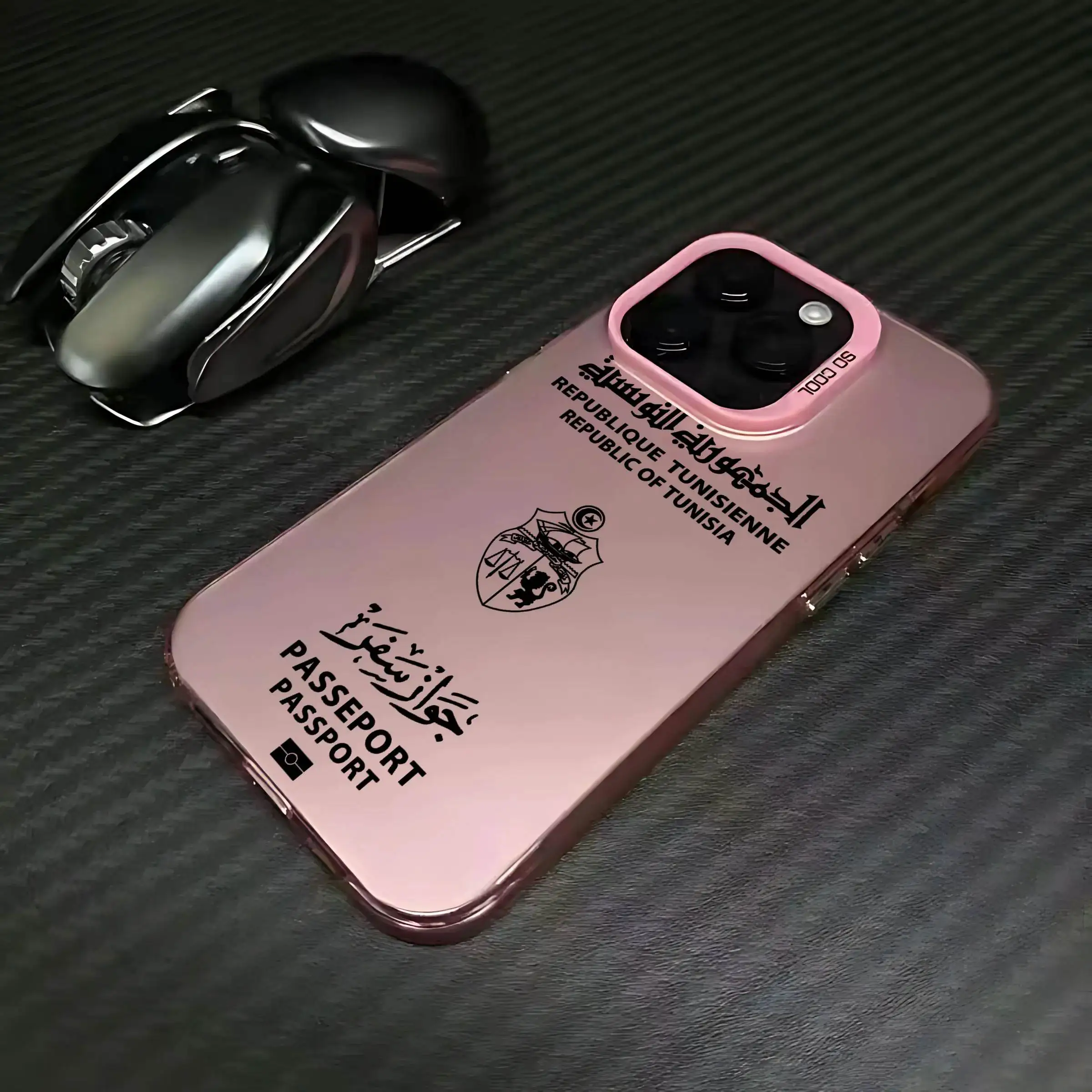 تونس جواز السفر جراب هاتف آيفون 16 15 14 13 12 11 برو ماكس XS X XR 8 7 زائد SE للصدمات تصفيح ماتي غطاء #5