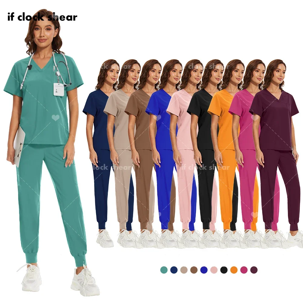 High Quality Hot Sale Hospital Uniforms Wholesale Tops and Pants Medical Women Nursing Scrubs Suits Uniformes De Enfermera Mujer