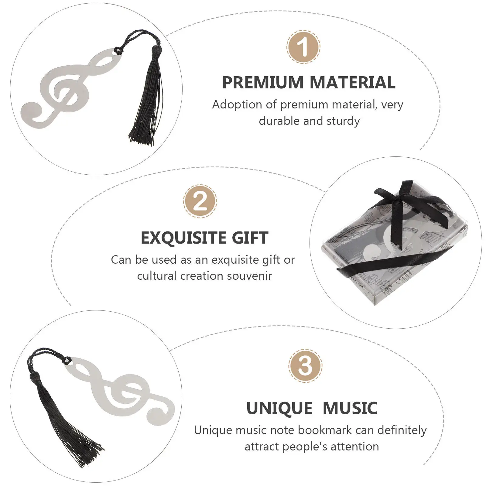 

Набор из 10 декоративных закладок в виде музыкальных нот, премиум-класса, металлические, с кисточками, для читателей и писателей, для отметки страниц, креативный канцелярский подарок