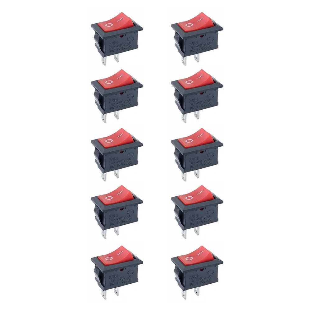 10 Pz Auto Camion Barca Rotondo Interruttore A Bilanciere 250 V 3A 2Pin ON/OFF Toggle SPST Interruttore Utensili A Mano Parti Accessori Per Utensili Elettrici