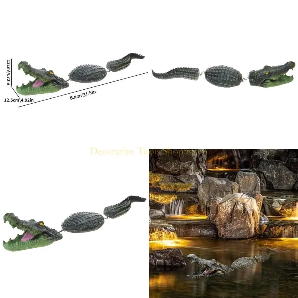 

QX2E Artificial Cayman Pool Floating Decoration Waterproofed Outdoor Sculpture