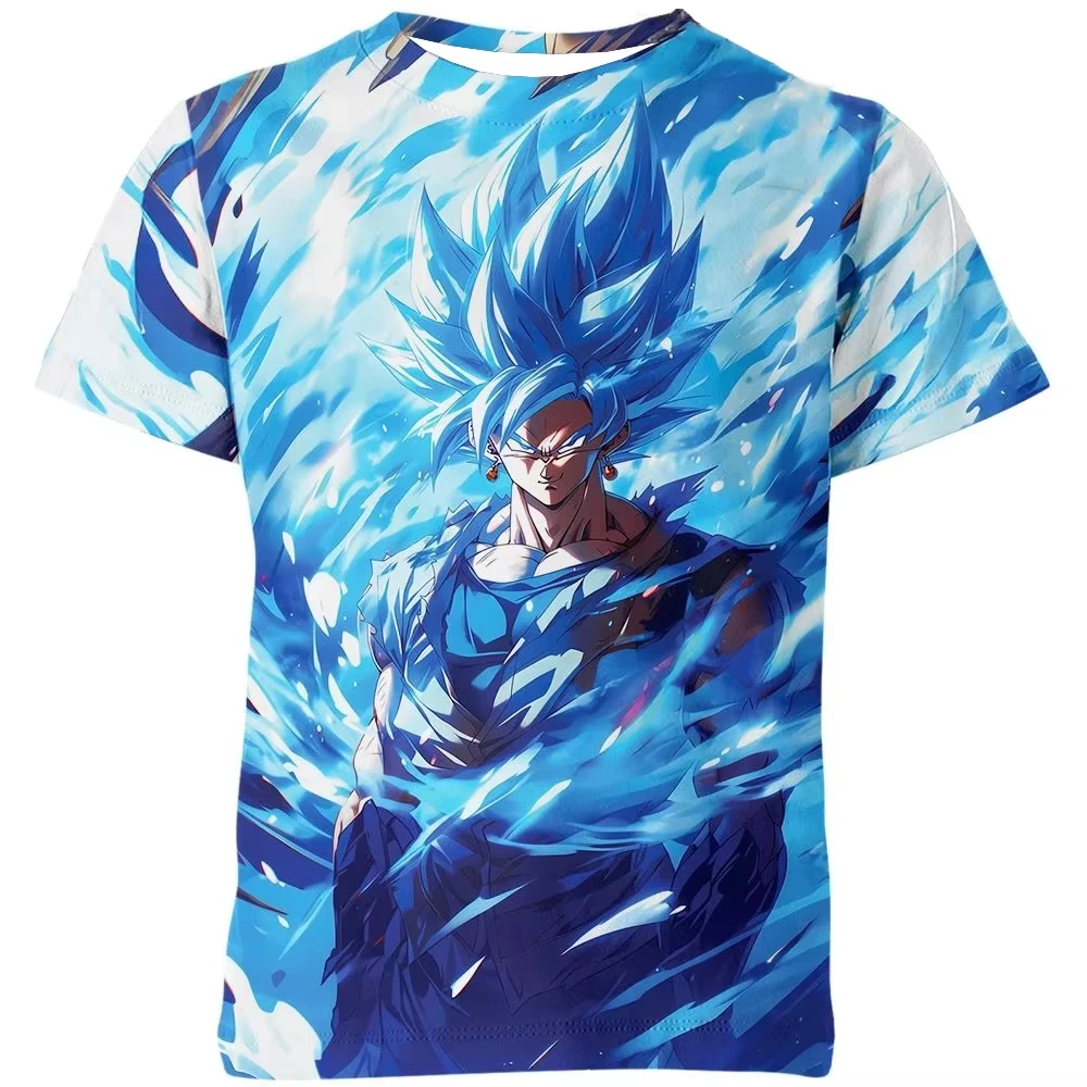 2026 Summer Dragon Ball T Shirt Kids Tops Tee Anime Figures Goku Super Saiyan T-shirt Boys T-shirts Children Short Sleeve Y2k view 4