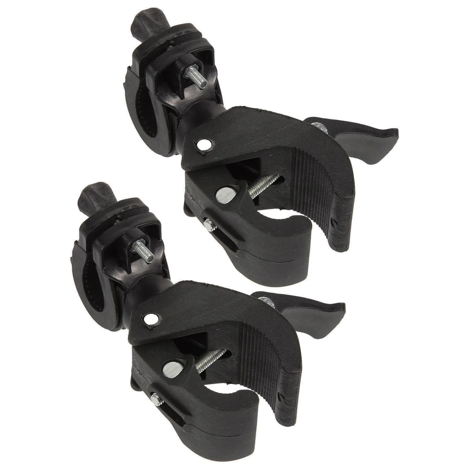 

2pcs Bike Flashlight Holder Lightweight Plastic Bracket 360Degree Rotatable Cycling Mount Sturdy Rack Bike Lamp Storage