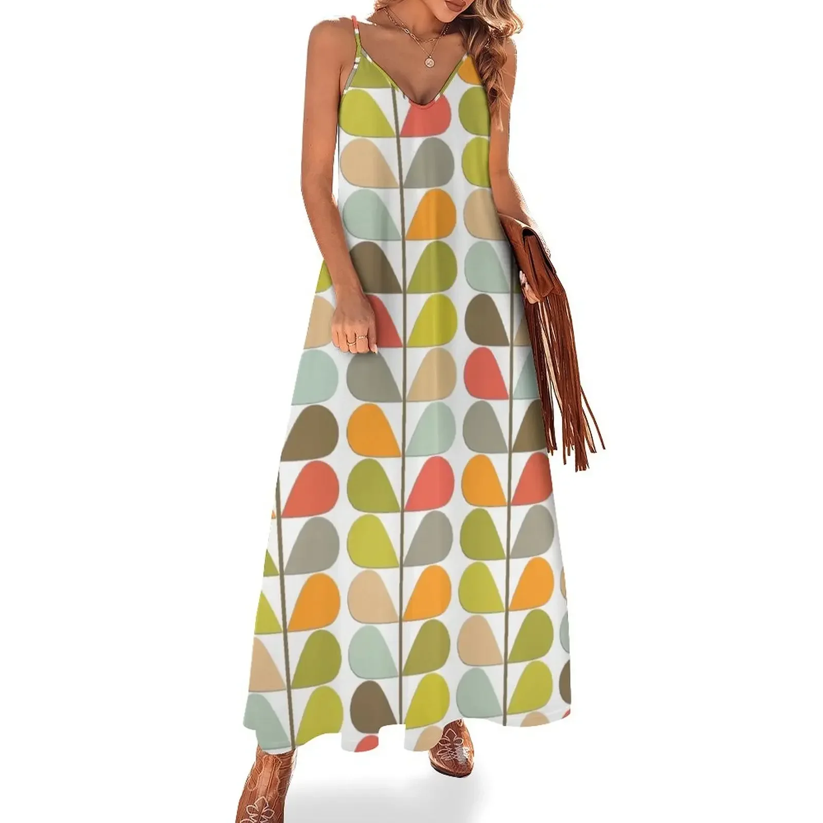 

Retro 60s Midcentury Modern Pattern Sleeveless Dress fairy dress Woman fashion Dress