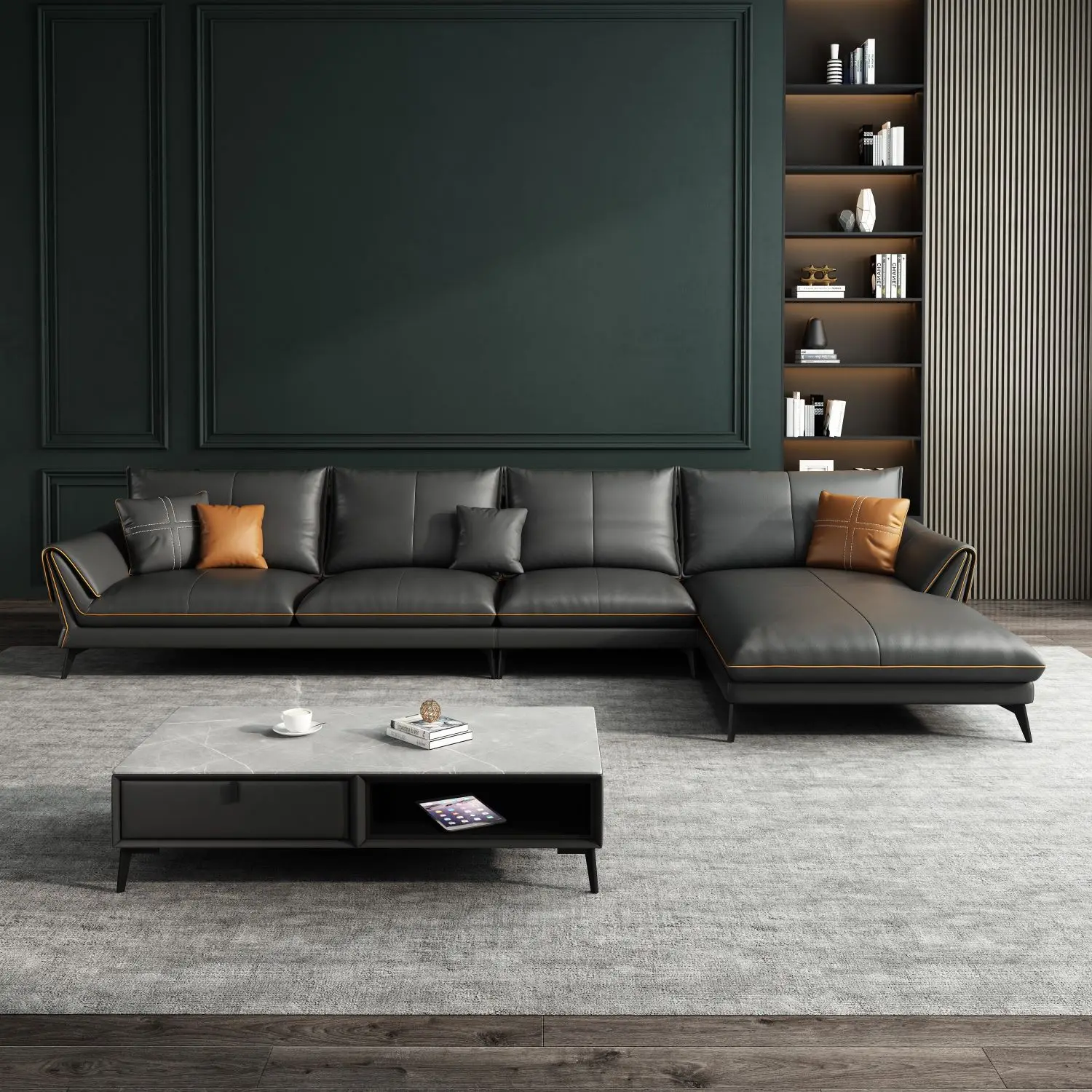 !@Wholesale Italian Latest Design Sofa Set Three Seater Modern Sofa Set L Shape Couch Living Room Sofas