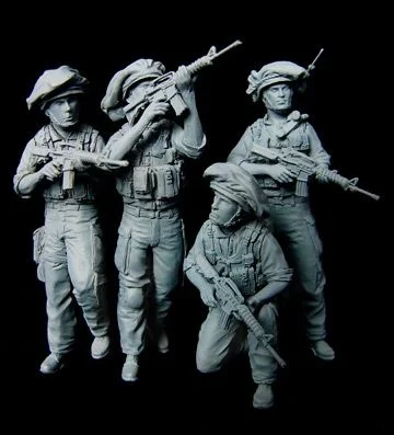 

1/35 Scale Die-cast Resin Figure Israeli Soldier Model 4-person Assembly Kit Diorama Assembly Model Unpainted