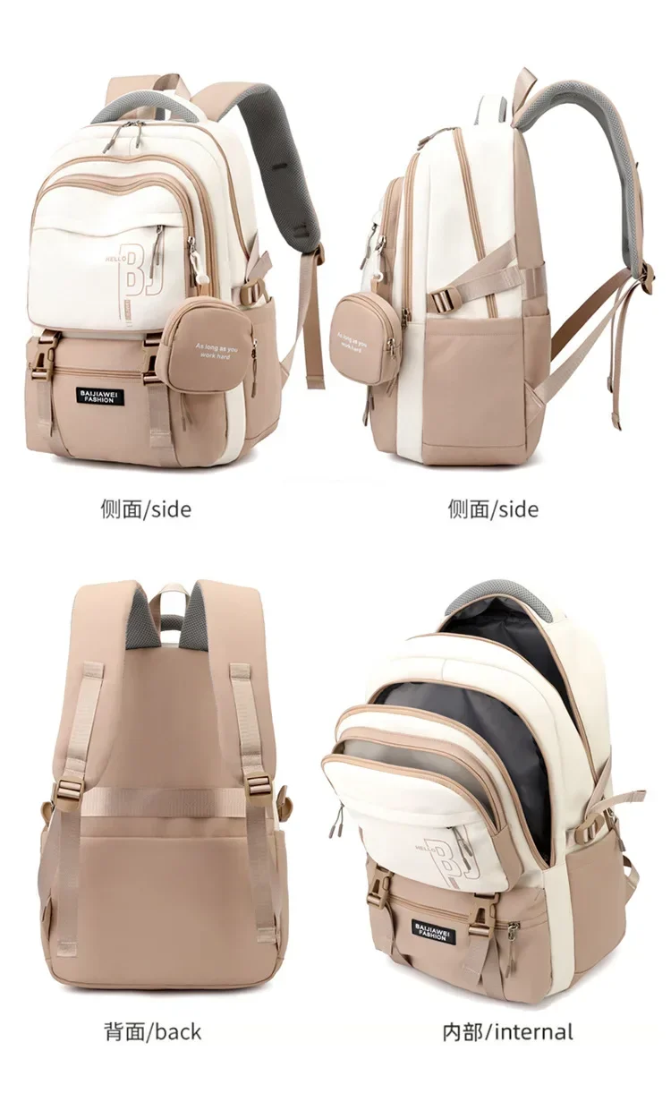 حقيبة ظهر للأطفال من العلامة التجارية الشهيرة BAIJIAWEI مع محفظة حقائب مدرسية لطلاب المدارس الثانوية للأطفال حقائب مدرسية مقاومة للماء للمراهقين
