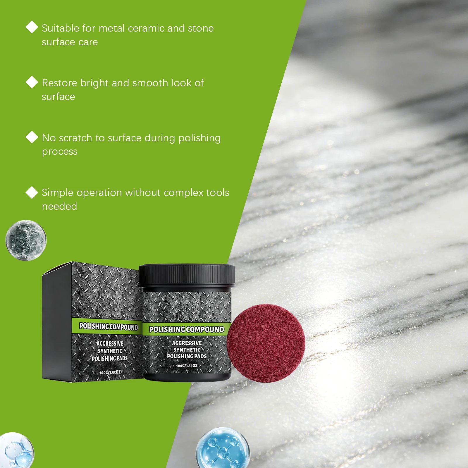 Multi‑Surface Polishing Compound Paste Car Scratch Remove Metal Polish Stainless Steel Chrome Restore Shine Auto Repair Beeswax