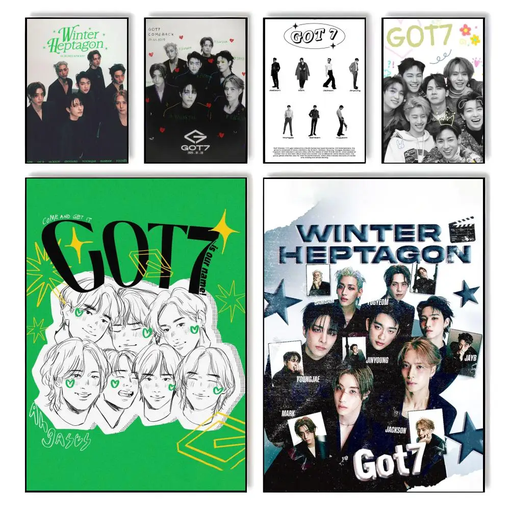 Kpop G-Got7S Poster, selbstklebend, stilvoller Kunstdruck, Poster für Wand und Heimdekoration