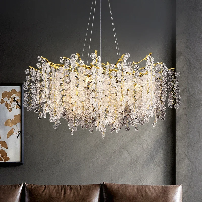 

Luxury Chandelier Living Room Hall Crystal light designer luxury decorative branch light gold/silver