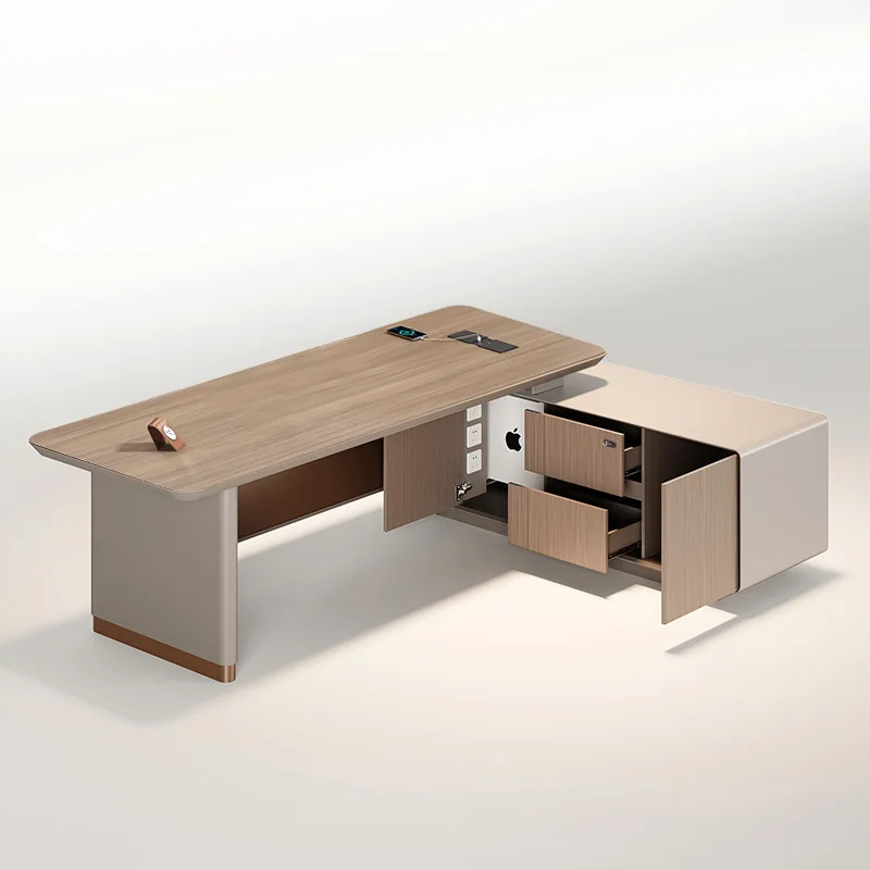

Boss table, desk, light luxury, senior sense, big class desk, president manager, office furniture table, chair combination set
