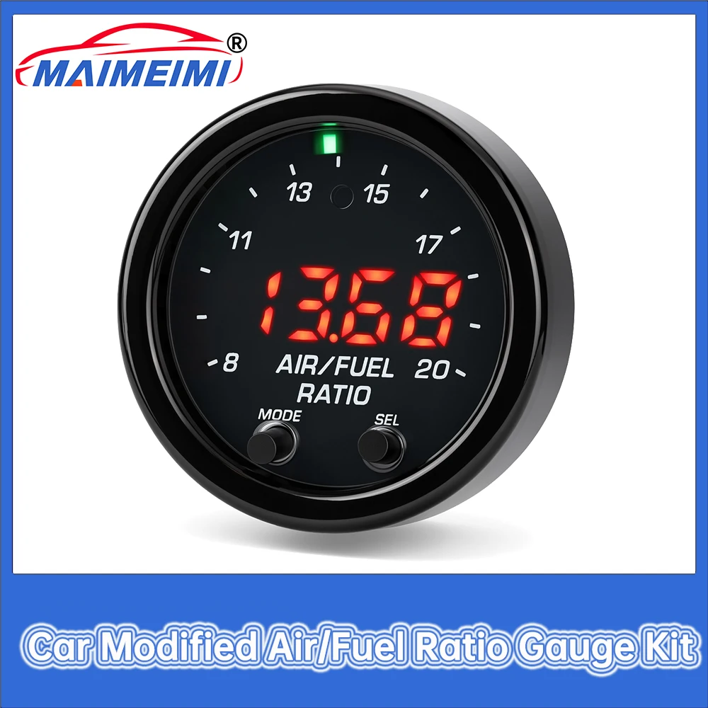 30-0300A-E-M Racing Car Modified Air/Fuel Ratio Gauge Kit 52mm Wideband O2 Sensor Lsu4.9 Oxygen Sensor Controller Gauge