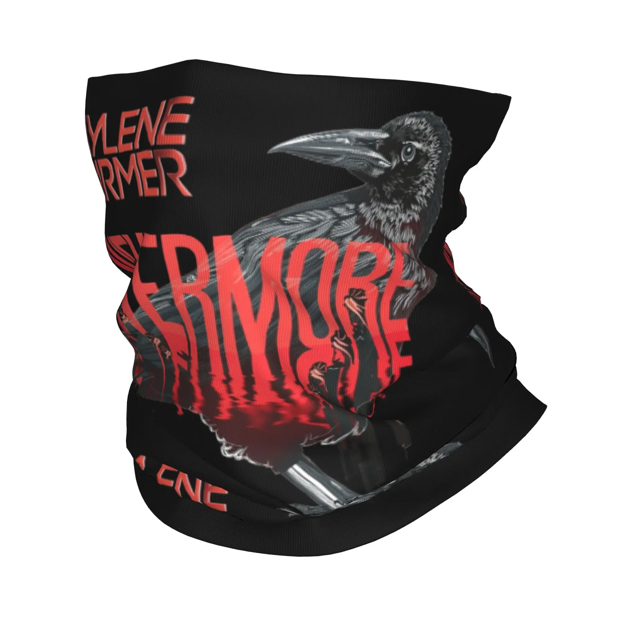 Custom Mylene Farmer Nevermore Bandana Neck Gaiter for Ski Hunting Women Men Wrap Scarf French Singer  Balaclava Warmer