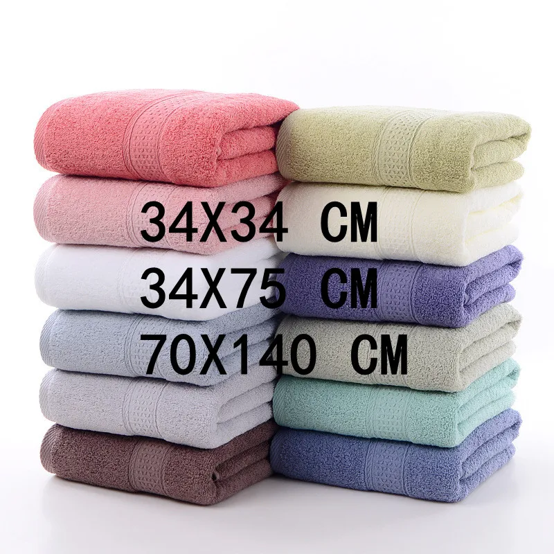 100% cotton face towel absorbent pure hand wash hair shower microfiber towel bathroom family hotel