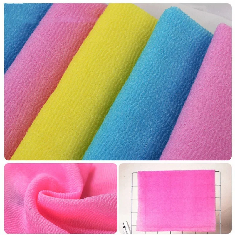 1 Pc Japanse Body Wash Handdoek Uitgebreide Bad Tool Schoonheid Huid Exfoliërende Washandje Nylon Huid Polijsten Body Terug Scrubber Handdoek