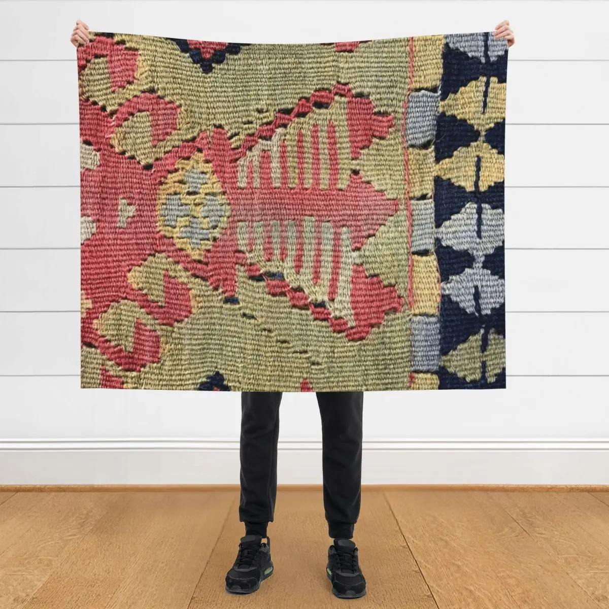 

Decorative Kilim, Navaho Weave, Woven Textile Throw Blanket Soft Plaid Sleeping Bag Extra Large Throw Flannel Fabric Blankets