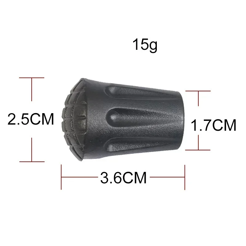 6Pcs 17mm Rubber Antiskid Walking Stick Crutch Cane Bottom Pads Cane Cap Cover Protector Climbing Hiking Trekking Pole Tip