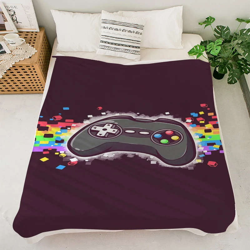 

Fleece Blanket S-Gamers Individual Blankets Microfiber Bedding King Size Blanket Fluffy Double Bed Blankets Warm Anime Blanket