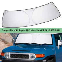 Folding Sunshade Protector Dual-Layer Sunshade Custom For Toyota FJ Cruiser Sport Utility 2007-2014 Front Windscreen Shade Visor
