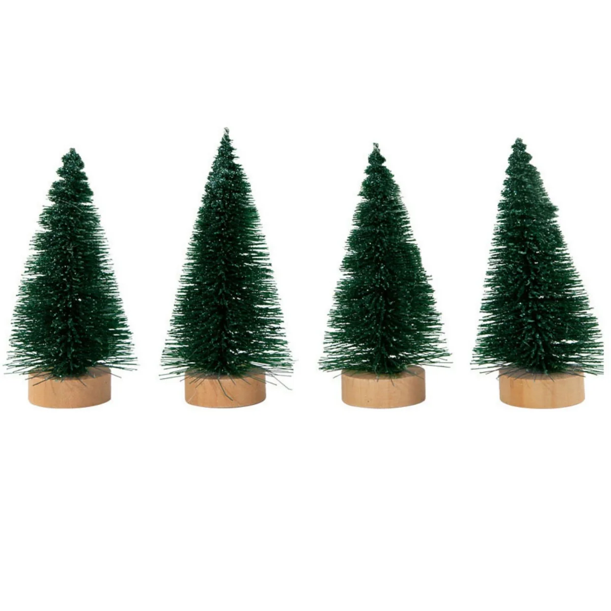4pcs/set Mini Christmas Tree Small Artificial Christmas Tree Ornament Cedar Pine Sisal Tabletop Merry Christmas Party Decoration