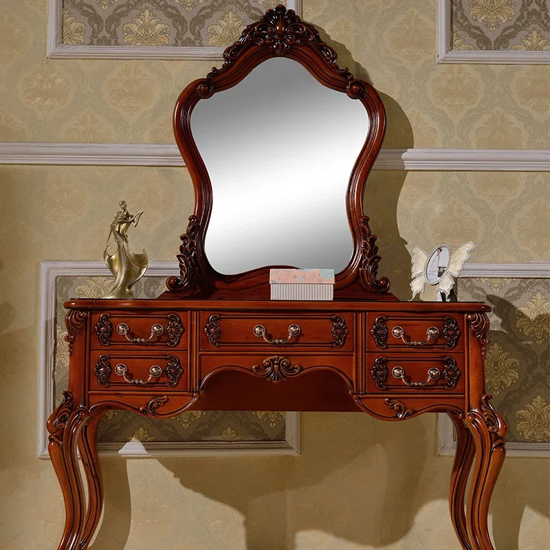 European all solid wood American country style retro, dresser, family villa with mirror for use in hotel apartments