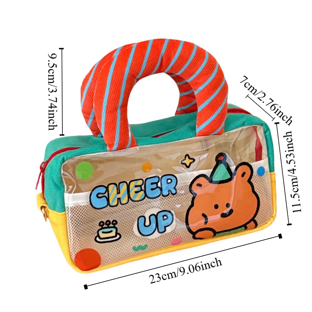 الكرتون Y2K الكرتون حقيبة أدوات مكتبية تخزين سطح المكتب سعة كبيرة الكورية مقلمة PVC مستحضرات التجميل بطاقة القلم #4