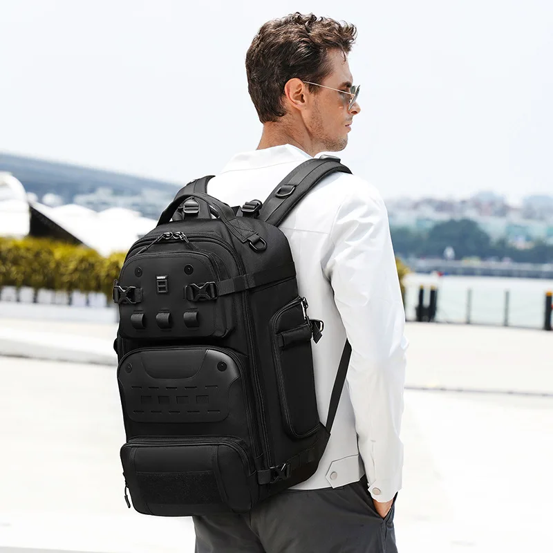 Ozuko-Paquete de viaje táctico bac para exteriores, equipaje masculino, Mochila multifuncional, grande, impermeable, 20 portátiles, bolso para