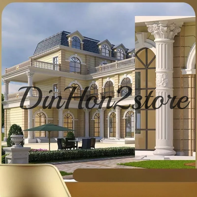 European-style Roman column mold, new rural villa main gate, round cement Roman column model, plastic building formwork
