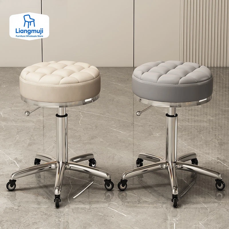 

Fashion Swivel Stool Barber Shop Hair Bench Golden Hairdressing Chair Massage Clinic Office Home Seat Cadeira Salon Furniture